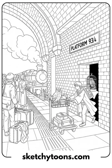 Kings Cross Platform 9¾ Scene