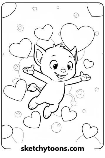 Labubu Floating Hearts