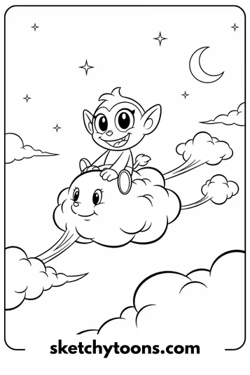 Labubu Riding a Cloud