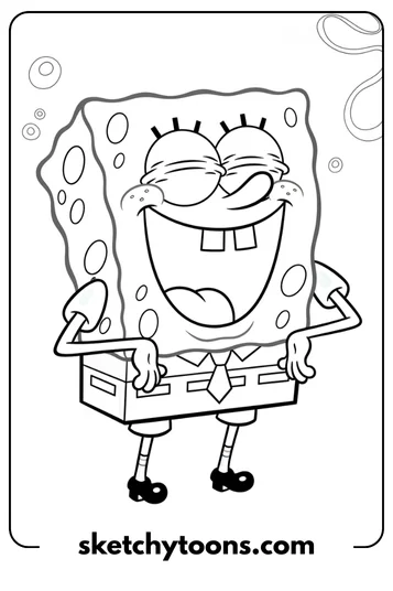 SpongeBob coloring pages 34 Laughing SpongeBob