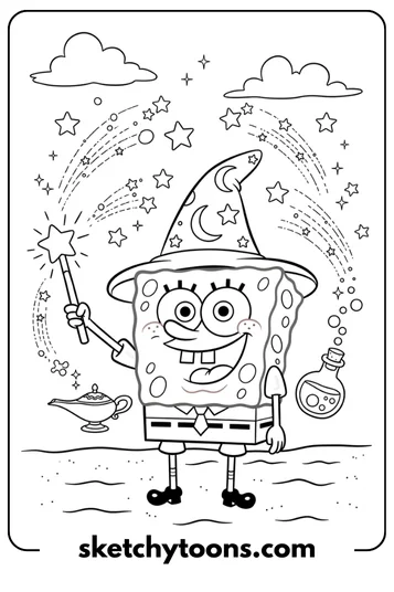 SpongeBob coloring pages 41 Magic SpongeBob