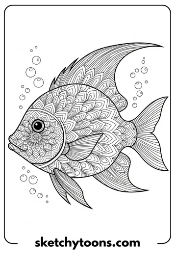 Mandala Fish coloring
