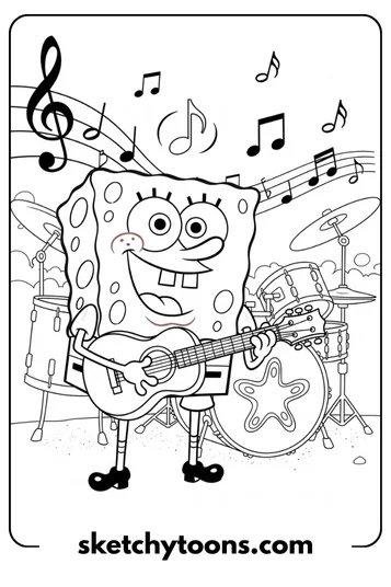 SpongeBob coloring pages 39 Music SpongeBob