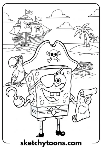 SpongeBob coloring pages 18 Pirate SpongeBob coloring page