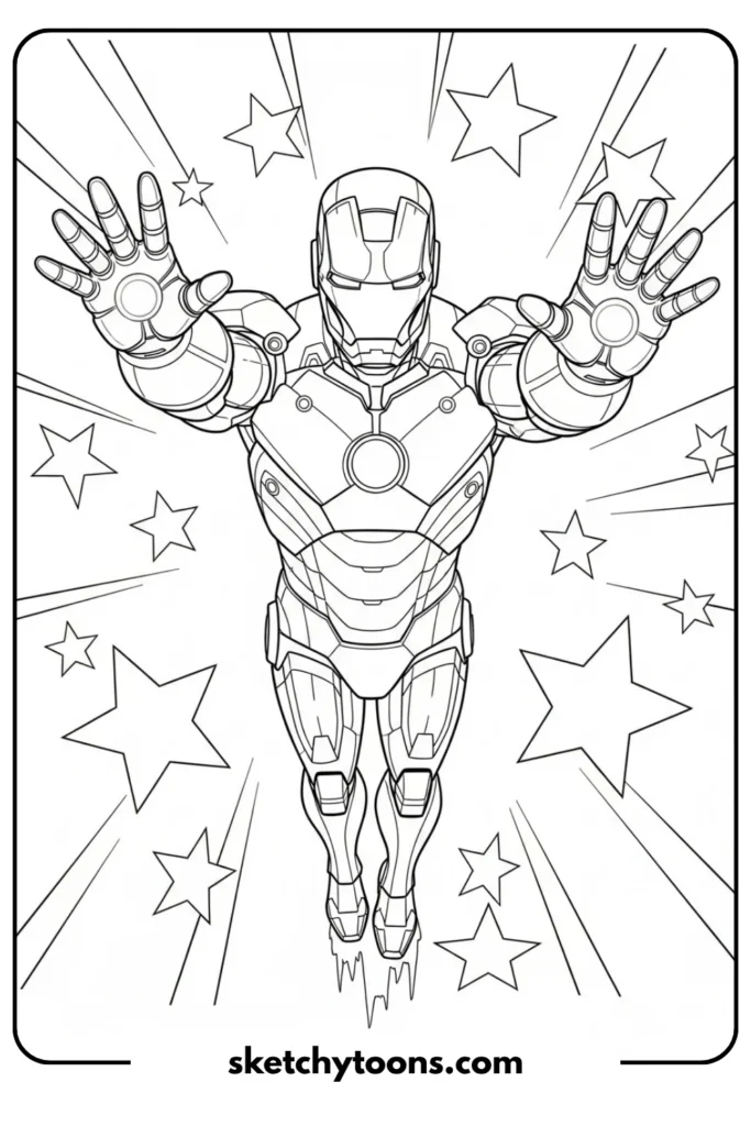 Printable Iron Man With Stars