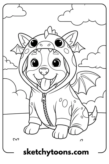 Puppy Dressed as a Dragon