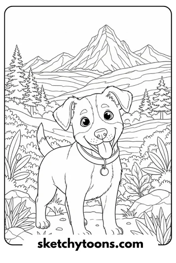 Puppy Exploring a Forest