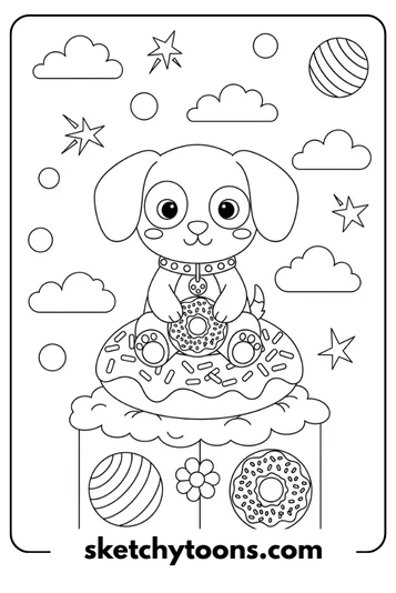 Puppy With Donut Floaty