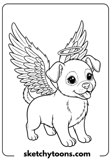 Puppy With Wings and Halo