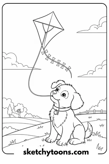 Puppy With a Kite