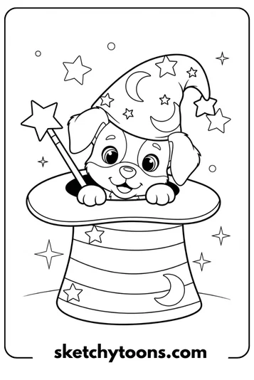 Puppy in a Magic Hat