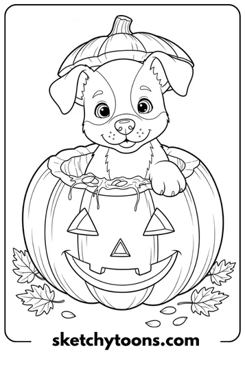 Puppy in a Pumpkin