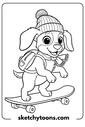 Puppy in a Skateboard Pose