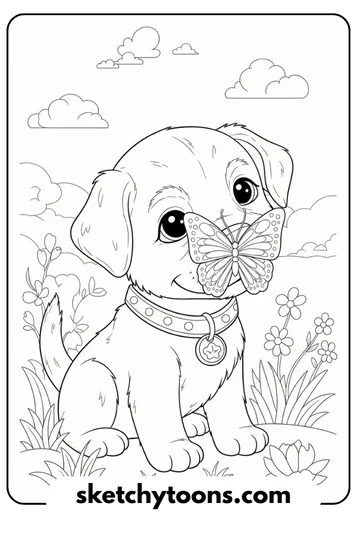 Puppy with Butterfly on Nose