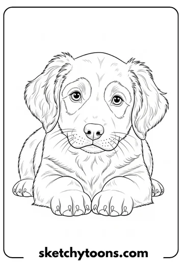 Realistic Puppy Lying Down