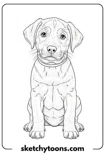 Realistic Sitting Puppy Portrait