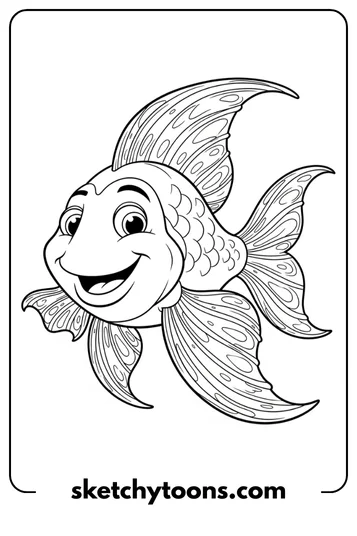 Smiling Fish with Big Fins