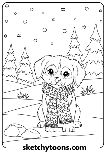 Snowy Puppy Scene
