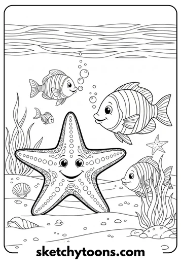 Starfish and Fish Friends pageby the Treasure Chest sketch page