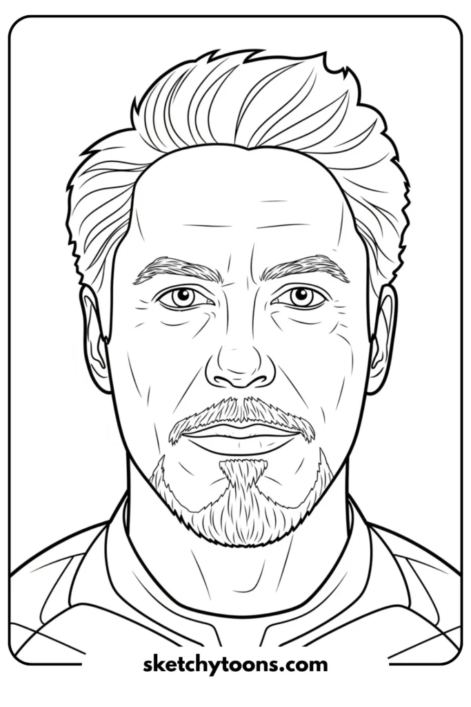 Tony Stark Easy Face Outline