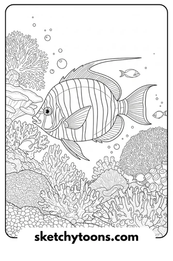 Tropical Fish by Coral drawing page