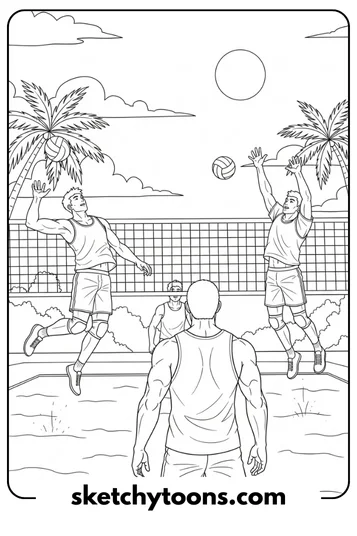 SpongeBob coloring pages 42 Volleyball Time