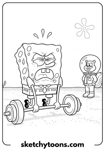 SpongeBob coloring pages 17 Yoga SpongeBob coloring page