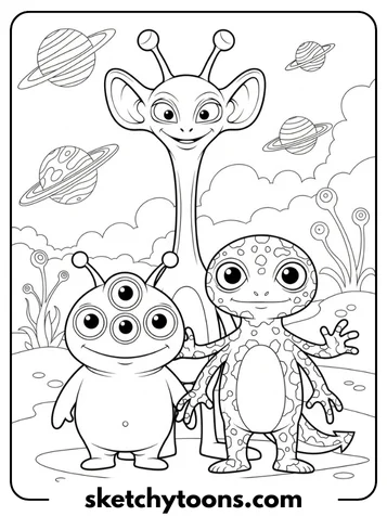 Toy-Story-Ausmalbilder 11 Alien Trio