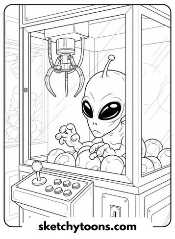 Toy-Story-Ausmalbilder 23 Alien in the Claw Machine