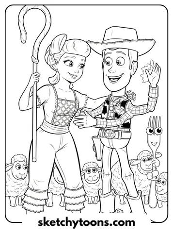 Toy-Story-Ausmalbilder 30 Bo Peep & Woody Reunion