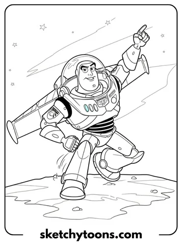 Toy-Story-Ausmalbilder 29 Buzz Landing Heroically
