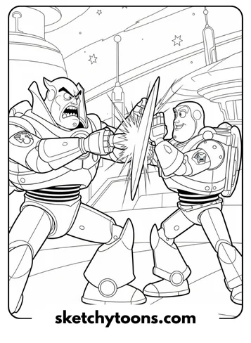 Toy-Story-Ausmalbilder 25 Zurg vs Buzz